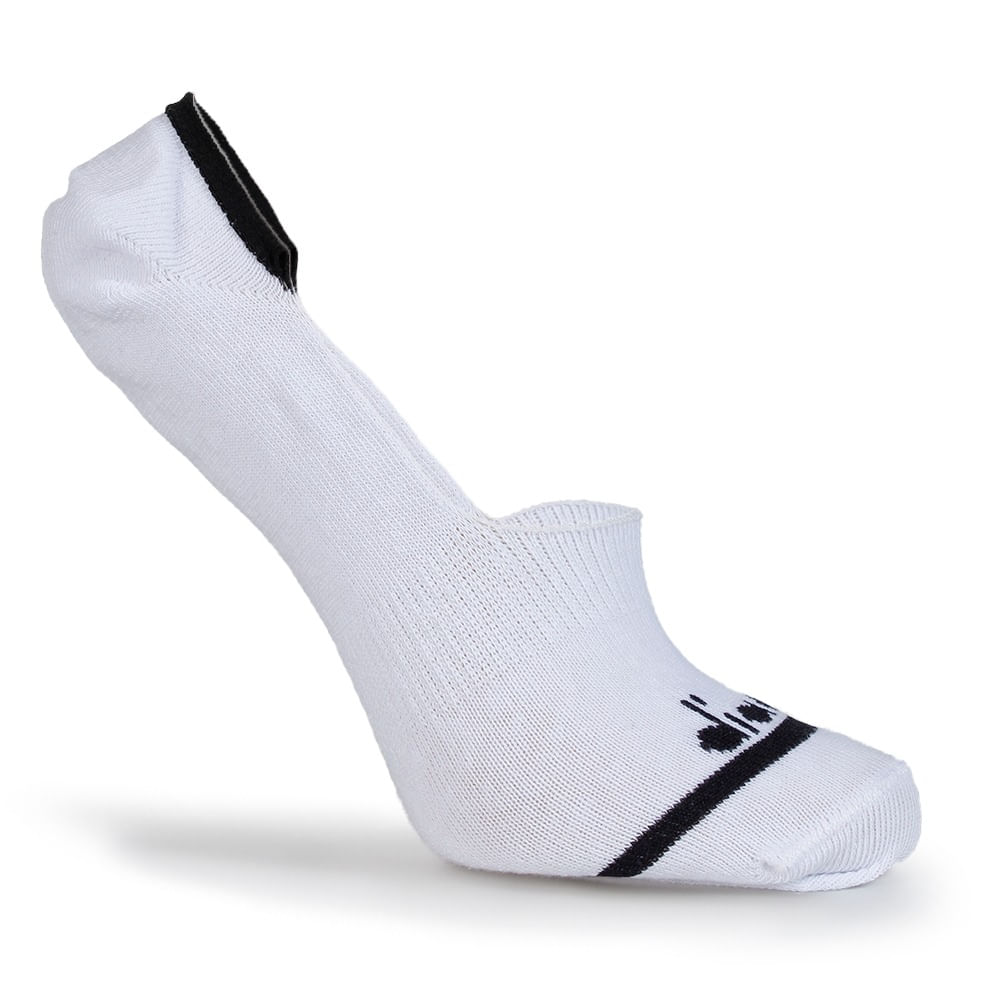 Meia Sapatilha Diadora Socks Comfort Branco e Preto Masculino