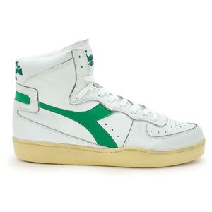 Tênis Casual Unissex Diadora Mi Basket Used Branco e Verde