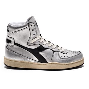 Tênis Casual Unissex Diadora Mi Basket Metal Used Prata