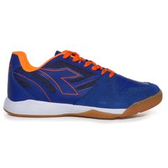 Chuteira Unissex Diadora Vittoria Futsal Azul e Laranja
