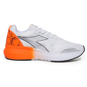Tênis Corrida Masculino Diadora Vulcano II Branco e Laranja