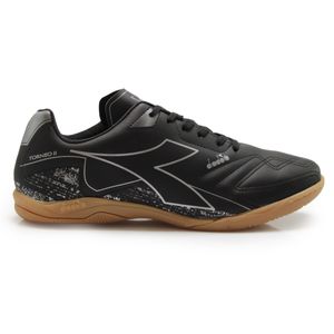 Chuteira Unissex Diadora Torneo II Futsal Preto e Prata