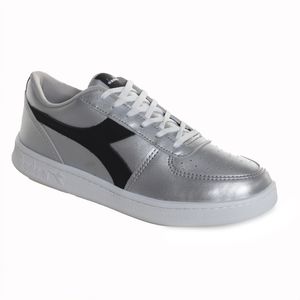 Tênis Casual Unissex Diadora Playmaker Metal Prata e Preto