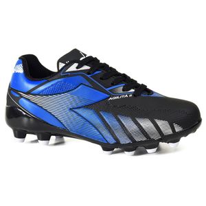 Chuteira Infantil Diadora Agilitá II Campo Preto e Azul