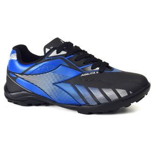 Chuteira Infantil Diadora Agilitá II Society Preto e Azul
