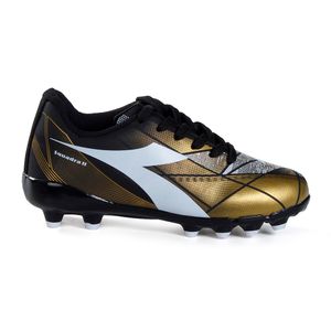 Chuteira Infantil Diadora Squadra II Campo Preto e Dourado