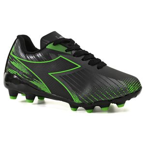 Chuteira Infantil Diadora Squadra III Campo Preto e Cinza