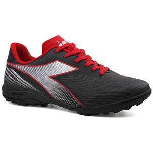 Chuteira Unissex Diadora Ícona Society Preto e Vermelho