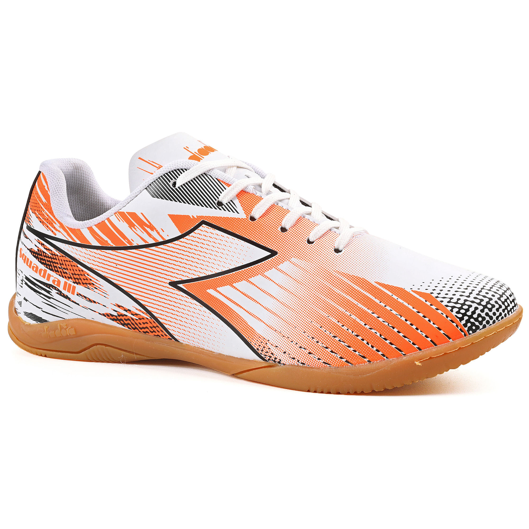 Chuteira Unissex Diadora Squadra III Futsal Branco e Preto | Diadora