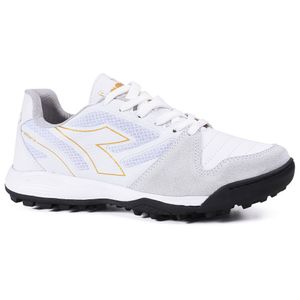 Chuteira Unissex Diadora Vittoria Society Branco e Dourado
