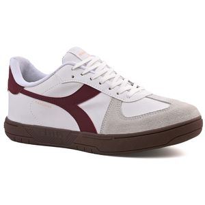 Tênis Casual Unissex Diadora Passione Branco e Bordô