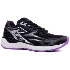 Tênis Corrida Feminino Diadora Itálica Preto e Roxo