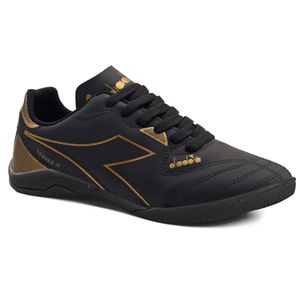Chuteira Infantil Diadora Torneo III Futsal Preto e Dourado