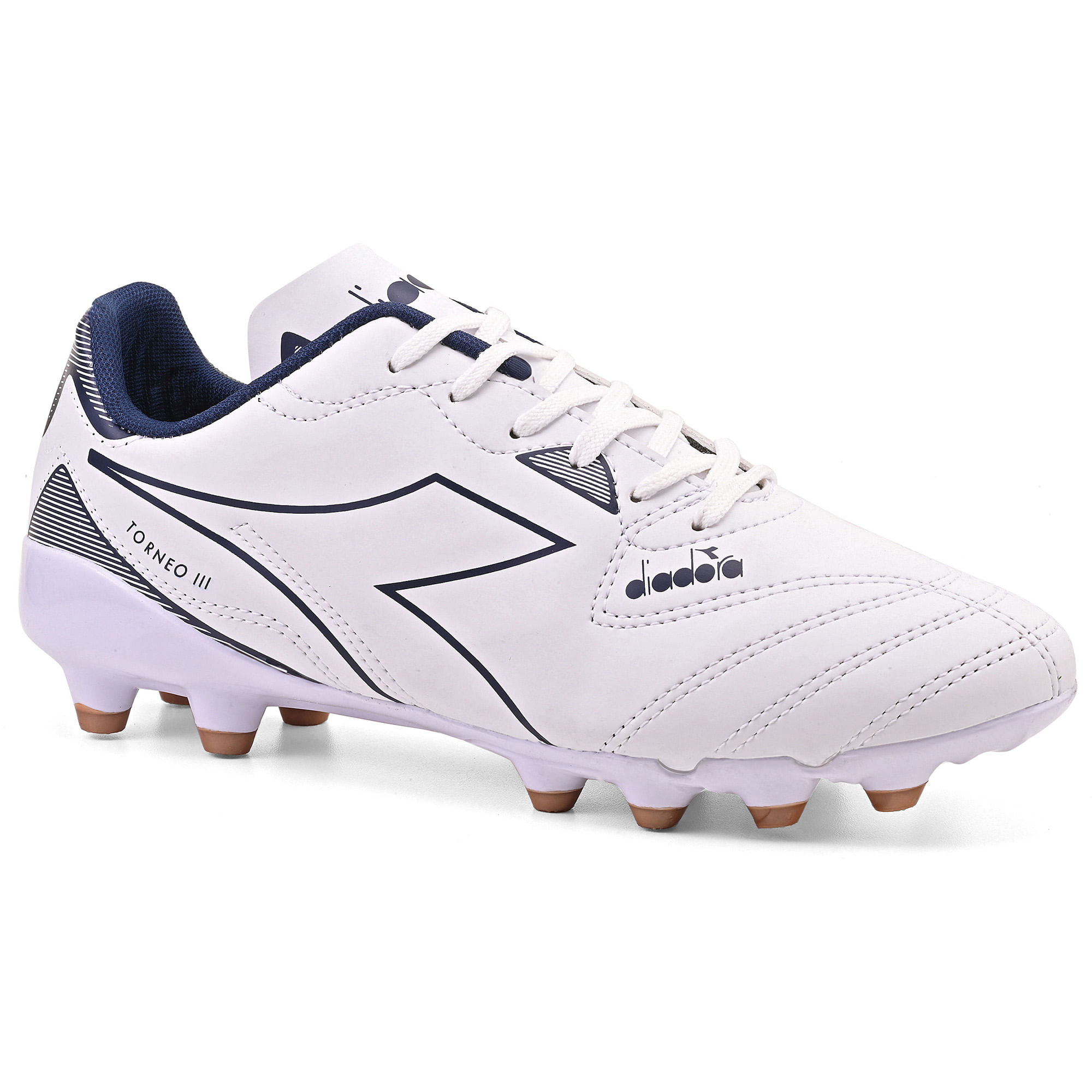 Chuteira Unissex Diadora Torneo III Campo Branco e Marinho | Diadora