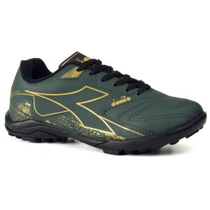 Chuteira Infantil Diadora Torneo II Society Verde e Preto