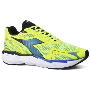 Tênis Corrida Masculino Diadora Evoluzione Amarelo e Azul