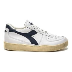 Tênis Casual Unissex Diadora MI Basket Low Used Branco e Azul